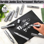Fuutreo 10 Pack Jumbo Permanent Markers Bulk Large Chisel Tip Permanent Markers - Image 7