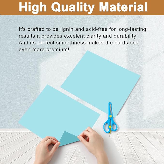 Silunkia 120 Sheets Light Blue Cardstock 8.5 x 11 Craft Paper, 250gsm/92lb - Image 4