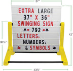 Swinging Changeable Message Sidewalk Sign 36″ x 37″ – Outdoor Advertising Sign - Image 6