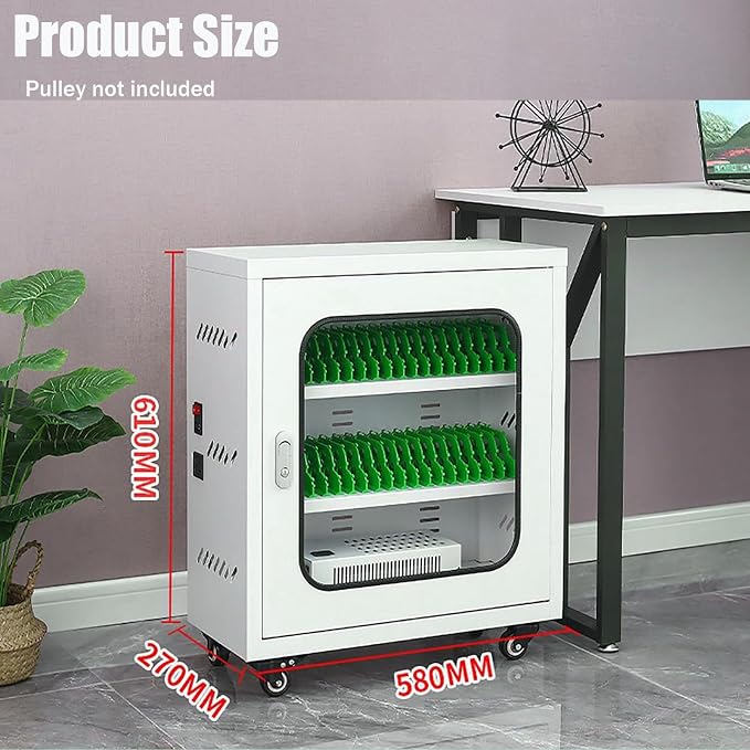 40-Slot Mobile Charging Station & Storage Cart - Image 4