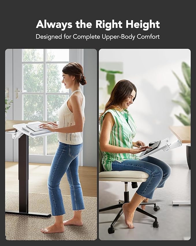 HUANUO Keyboard Tray Under Desk, 360 Adjustable Ergonomic Sliding Keyboard & - Image 4