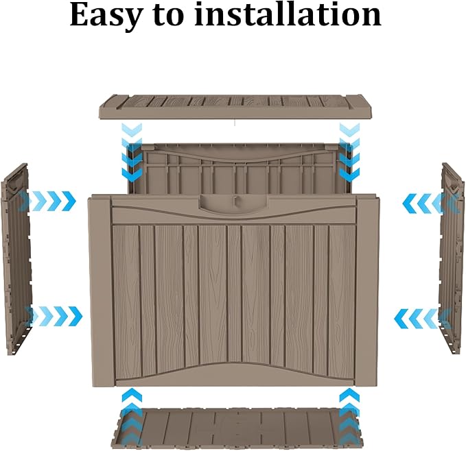 Yardgrace 50 Gallon Deck Box Plus, Outdoor Storage Box Lockable, Waterproof - Image 3