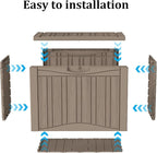 PATIOEASY 45GAL Deck Box -Grey, Lockable Patio Outdoor Storage Box - Image 7