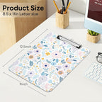 Luminzo Plastic Cute Clipboard Low-Profile Metal Clip, A4 Letter Size 9 x 12.5 - Image 2