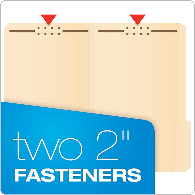 Pendaflex Manila File Folders Legal Size 2 Fasteners | 1/3 Cut Tabs | - Image 2