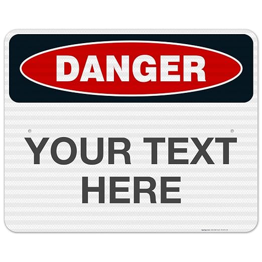 Custom Danger Sign, OSHA Sign, 24x30 Inches, 3M EGP Reflective .080 Aluminum by SigoSigns