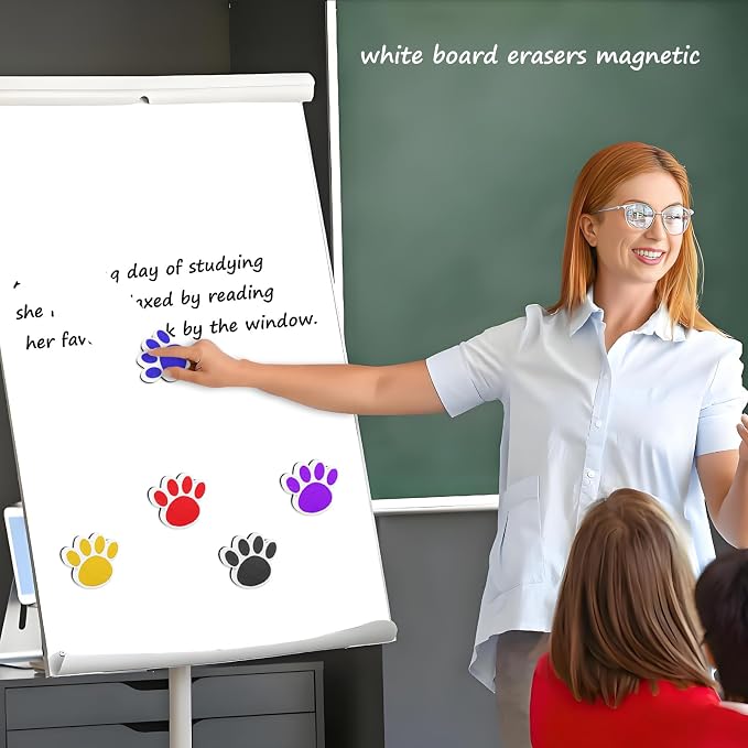 Quixorblex 3 Pcs Dry Erase Eraser Magnetic Teacher Supplies Cat Paw Shape - Image 2