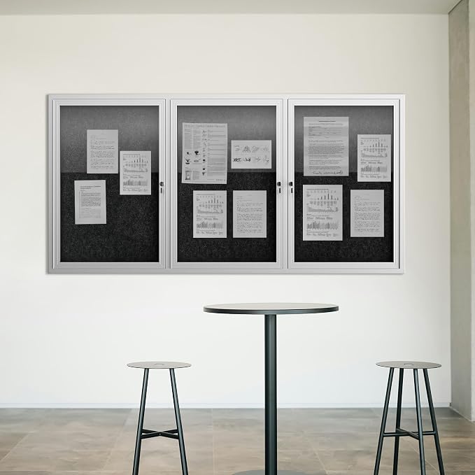 72"x36" Lockable Enclosed Bulletin Board, Outdoor Flet Weather-Resistant - Image 7