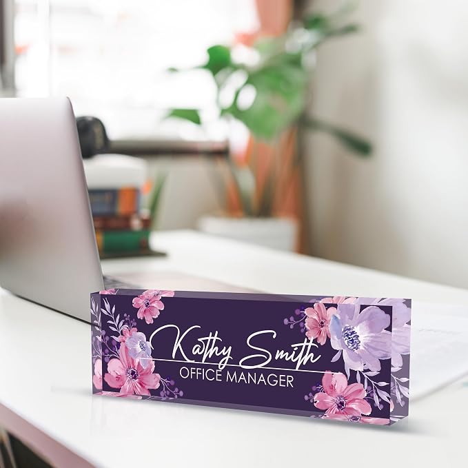 Personalized Name Plate for Desk, Custom Desk Name Plate, Acrylic Name Plate - Image 4