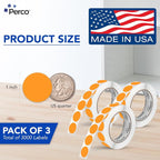 Perco Fluorescent Orange 1-Inch Round Circle Dot Sticker Labels - Image 2