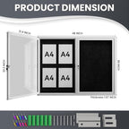 48"x36" Lockable Enclosed Bulletin Board, Outdoor Flet Weather-Resistant - Image 4