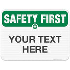 Custom Safety First Sign, OSHA Sign, 18x24 Inches, 3M EGP Reflective .080 by SigoSigns