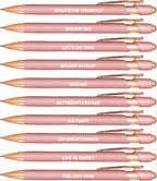 10pcs Inspirational Quotes Rose Gold Pens Set Fashion Design Novelty Pens Funny by Unknown