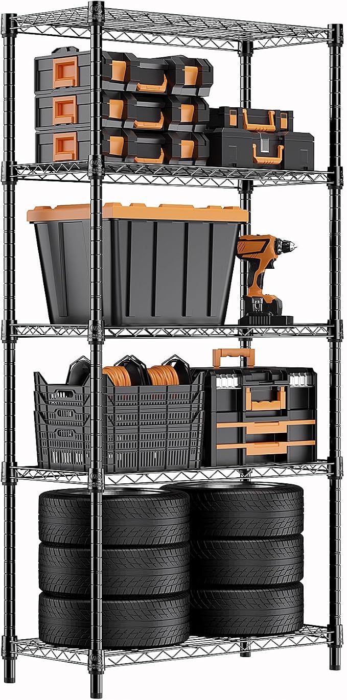 M MZG 1250 lbs Storage Shelving Utility Shelving Unit 5-Tier Utility Shelving by MEIGAOPLASTICANDMETALHKCOLIMITED