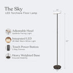 Brightech Sky LED Floor lamp, Torchiere Super Bright Floor Lamp - Image 3