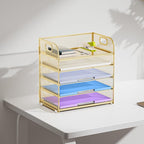 Marbrasse Paper Organizer Letter Tray, 5 Tier Mesh File Organizer - Image 2
