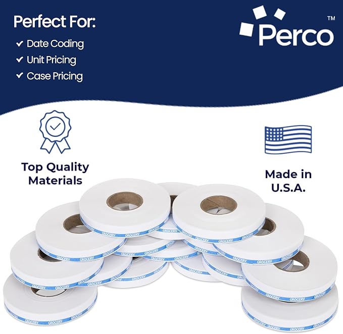 Perco Blue Reverse Print on White Grocery Labels to fit Monarch 1110 Price Gun - Image 4
