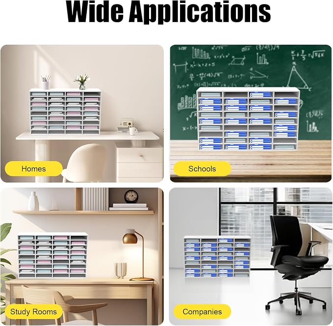 Literature Organizer with 36 Compartments | Adjustable Desktop File Sorter Mail - Image 6