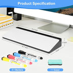 Desktop Glass Whiteboard with Storage, Desk White Board with Computer Keyboard - Image 6