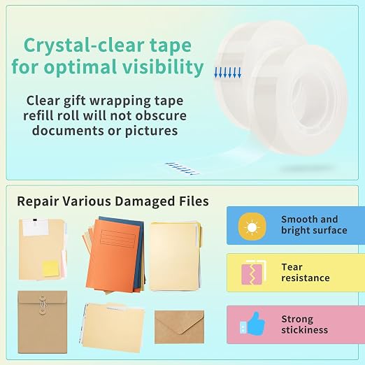 OWLKELA 4 Rolls Transparent Tape Refills, All-Purpose Transparent Glossy Tape - Image 5