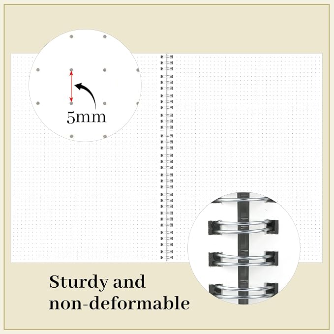 BESARME 80 Sheets A4 Dot Grid Spiral Notebook - Image 4