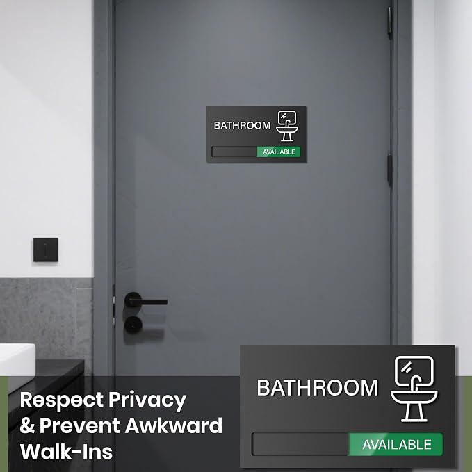 Bathroom Door Signs, Available In Use Sliding Sign, Do Not Disturb, Vacant - Image 6