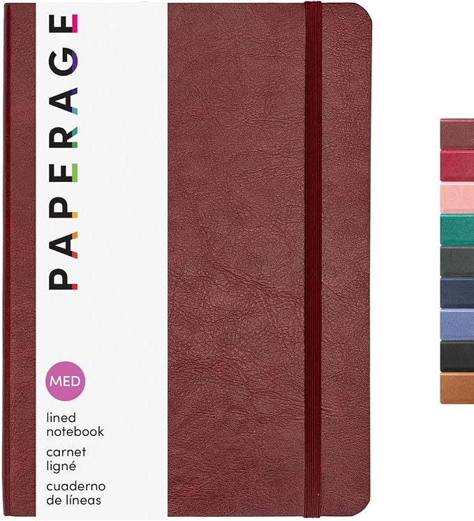 PAPERAGE Softcover Lined Journal Notebook, 160 Pages, Medium College Ruled by PAPERAGE