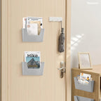 YOHOM No Drilling File Holder Wall Mails Magazines Organizer Adhesive Door Mount - Image 4