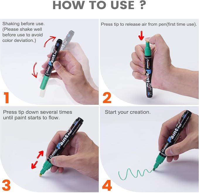 Overseas Silver Paint Pens Paint Markers - Image 7