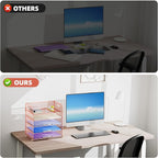 Marbrasse 5 Tier Paper Organizer Letter Tray, Mesh Desk File Organizer - Image 6
