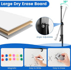 Goplus 40” x 26” Rolling Whiteboard, Height Adjustable Magnetic Dry Erase Board - Image 4
