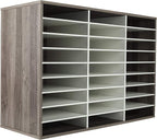TQVAI Wood Literature Organizer, 27 Slots Hold 13500 Sheets A4 Papers, Wooden by TQVAI
