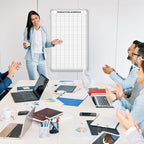 Lined Whiteboard Blank Grid Aluminum Frame Dry Erase Board Reusable Wall - Image 6
