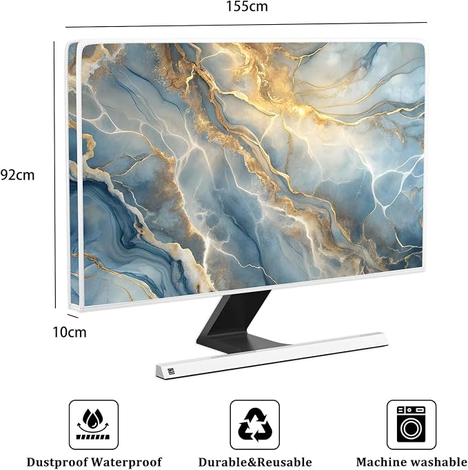 Baocicco Gold Blue Waterproof Screen TV Cover 65 Inch Modern Full Body Covers - Image 2