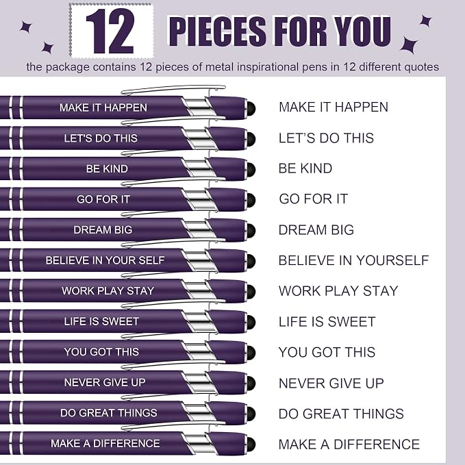 Zonon 12 Pcs Inspirational Pens Bulk Funny Ballpoint Pen - Image 3