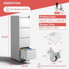 IKIMI 4 Drawer Locking File Cabinet - Image 3