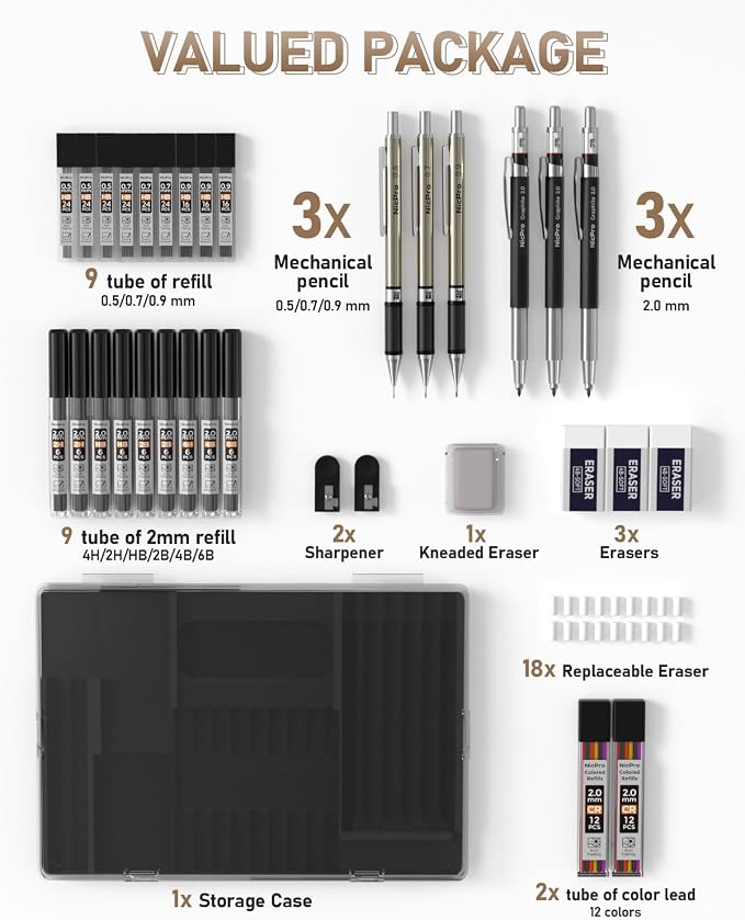 Nicpro 35PCS Art Mechanical Pencil Set - Image 6