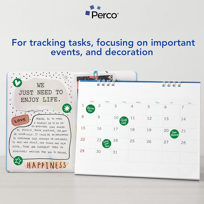 Perco Green 1-Inch Round Circle Dot Sticker Labels - Image 3