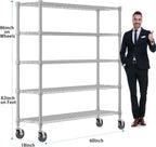 Homdox 5 Tier Heavy Duty Metal Wire Shelving - Image 3