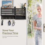 FifthQuarter Key Holder for Wall: Easy Mounted Key Rack and Mail Organizer - Image 5