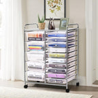 LDAILY 15 Drawer Rolling Storage Cart, Rolling Cart - Image 2