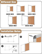 Mifuro 26"x20" Enclosed Bulletin Board, Lockable Weather-Resistant Aluminum - Image 4