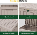 Decksplore 45 Gallon Outdoor Storage Box Waterproof Lockable Resin Deck Box - Image 4
