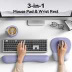 TECKNET Gel Mouse Pad Set with Wrist Rest and Keyboard Wrist Rest, Ergonomic - Image 5