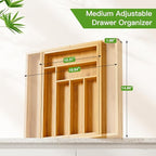 Pipishell Bamboo Expandable Drawer Organizer - Image 2
