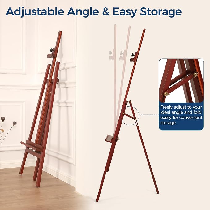 VISWIN Wooden Art Easel for Painting, Adjustable & Foldable Beech Wood Display - Image 3