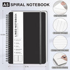ABERLLS Black Lined Spiral Journal Notebook - Image 2