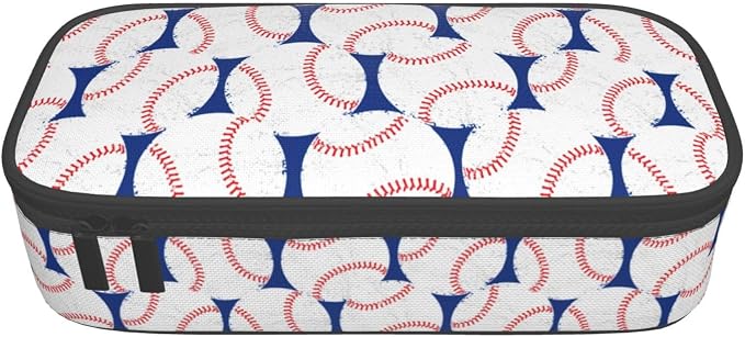 Baseball Blue White Ball Pencil Case Big Capacity Storage Pencil Pouch - Image 9
