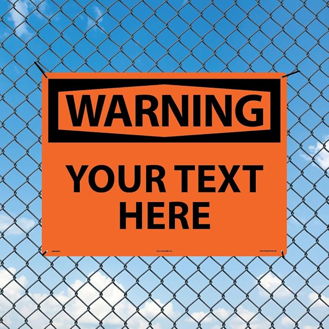 Custom OSHA Style Warning Sign 18" x 24" Aluminum Sign, Customizable "Your Text - Image 3