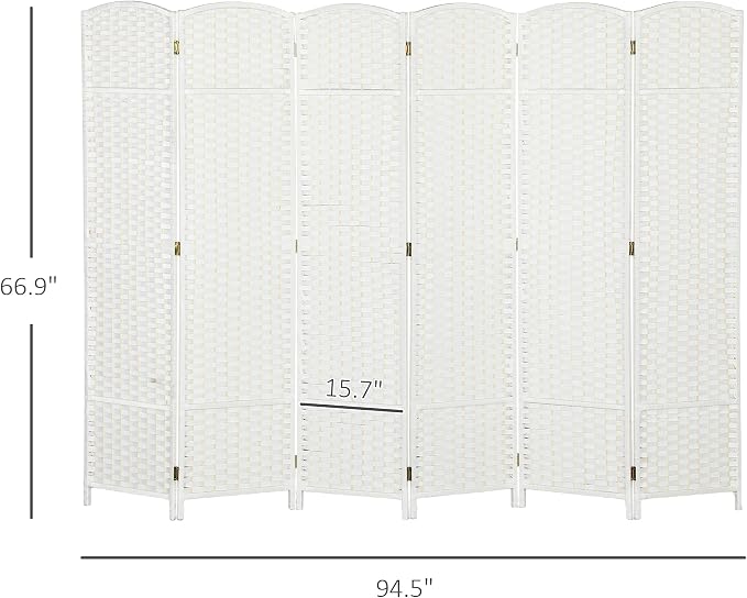 HOMCOM Room Divider, 6 Panel Folding Privacy Screen, 5.6' Tall Freestanding - Image 7